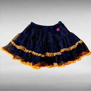 Sanrio Hello Kitty Girls Skirt Halloween Orange Black Tutu Ruffles Size 5T